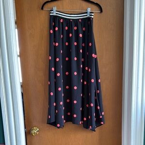 River Island Black and Pink Asymmetrical A-Line Midi Skirt - size 10